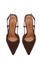 Women's Brown Open-Back Thin Heeled Suede Leather Shoes 26Pfd160010 - 5