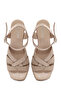 Women's Cream Ankle Buckle Wedge Heeled Suede Leather Espadrille 26Sfd151910 - 4