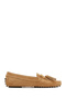 Women's Camel Tassel Shoes, Suede Leather Loafer 26Pfd290510