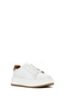 Men's White Lace-Up Thick-Soled Sports Shoes, Leather Sneaker 26Sfd675118 - 7