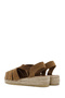 Women's Tan Suede Leather Espadrille Sandals 26Sfd205510 - 6