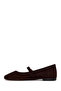 Women's Brown Strappy Suede Leather Ballerinas 26Pfd420110 - 4