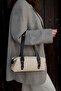 Black Straw Bag with Kriss Buckle Detail - 4