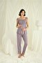 Lace Front Buttoned Maternity 3-Piece Pajama Set - 6