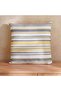 Mono Stripe Printed Water Repellant Outdoor Filled Cushion 45x45cm - Grey/yellow