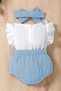 Baby Girl And Child Muslin Fabric Ruffle Sleeveless Jumpsuit - 2
