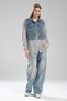 Women's Denim Vest Detailed Striped Fabric Design Shirt - 5
