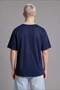 Boxy Fit V-Neck Short Sleeve Printed Navy Blue T-Shirt H7482Ax26Hs - 5