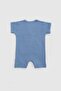 Organic Cotton Baby Shorts Overalls Blue - 3