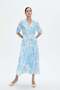 Half-sleeve patterned midi dress - 2
