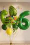 Green Dinosaur Concept 6 Year Old Balloon Set Dinosaur Theme Birthday Foil Balloon Set