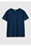 Boy's Dark Navy Blue Theme Printed Comfortable Fit Crew Neck T-Shirt