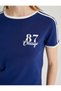 Striped Printed Short Sleeve Crew Neck T-Shirt - 5