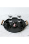 Tray with Wooden Handles Metal Tea Tray Coffee Tray Presentation Breakfast Tray 30 cm