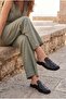 Women's Genuine Leather Closed-Front Studded Blunt Toe Sabo Daily Slippers Tavire Black - 4