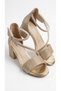 Girls' Gold-Colored Stone-Embellished Comfortable Heels Mother-Daughter Combination Stylish Evening Dress Shoes
