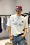 Men's Boxy Fit 100% Cotton Graphic Printed T-Shirt Ecru - 6