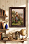Knitting Enthusiast Young Woman - Vintage Patterned Painting - Thick Model