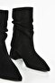 Black Suede Low Heeled Women's Boots L820010502 - 7