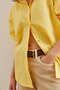 Women's Yellow Hidden Placket Poplin Shirt Gml- 19000867 - 5