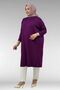 28092 Plus Size Low Sleeve Combed Cotton Tunic - Plum - 4