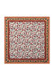 Tan, Tulip and Carnation Patterned Silky Handkerchief
