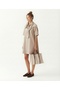 Loose Shirt Collar Short Sleeve Dress - 3