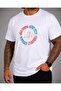 Men's Oversize Crew Neck T-Shirt Beautiful 26152 White - 3