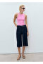 Halter Neckline Ribbed Blouse - 2