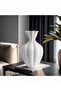 White Striped High-Neck Irregular Mouth Nordic Style Bohemian Elegant Bohemian Style Trend Ceramic Vase 28cm - 3