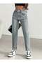 Women's High Waist Mom Jeans Pants 100% Cotton No Stretch - 4