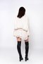 Shoulder Pad Jacquard Tulle Cream Dress - 8