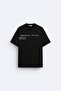 Crew Neck Unknown Desire Printed Oversize Black Men's T-Shirt - 4