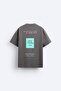 Crew Neck Unknown Desire Printed Oversize Smoked Men's T-Shirt - 3