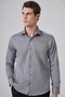Men's Gray Polyester Trend Slim Fit Full Italian Collar Shirt - 3