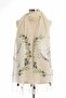 Large Cotton Scarf with Dove and Olive Print - 5