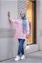 Lace Detailed Shirt with Tie Collar and Elastic Sleeves - Pink - 3