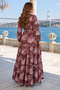 Patterned Hijab Dress Dark Purple 556 - 4