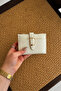 Mary Buckle Detailed Cream Medium Wallet