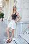 Square Neck Sleeveless Lycra Stylish Shiny Fabric Blouse Body-Brown - 3