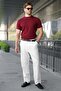Burgundy Crew Neck Regular Fit Men's T-Shirt E7188 - 5