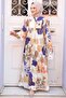 Purple Floral Patterned Hijab Dress 18236 - 3
