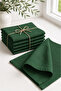Set of 6 100% Linen Fabric Green Napkins