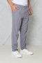 Men's Gray Jogger Pants with Elastic Waist and Laces, 100% Cotton Linen, Baggy, Comfortable, Casual Trousers - 5