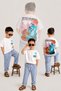 Boy's Printed T-Shirt and Striped Pants 2-Piece Set