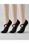 3 Pairs of Pi̇lates Socks Silicone Printed Cotton