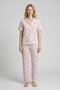 Women's Lilac Heart Checkered Cotton Short Sleeve Pajamas Set - 2