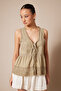 Lace-Detail Embroidered Top with Herb Decoration - 2