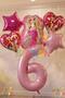 Barbie Foil Balloon Set Barbie Heart Pink 6 Year Old Balloon Set Barbie Concept Birthday Set Age Balloon Set