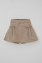 Girl's Shorts Skirt with Bow Accessory, Elastic, 8-12 Years, Beige - 5